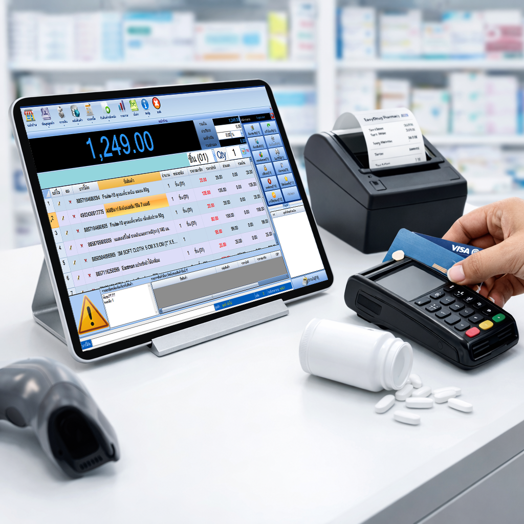 ระบบขายหน้าร้าน (POS) ขายสินค้าได้รวดเร็ว รองรับการสแกนบาร์โค้ด ลดความผิดพลาด